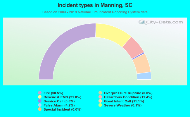 Incident types in Manning, SC