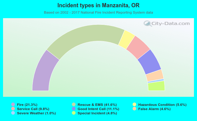 Incident types in Manzanita, OR