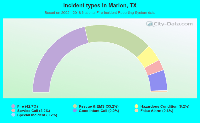Incident types in Marion, TX