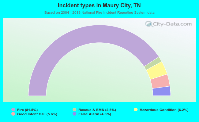 Incident types in Maury City, TN