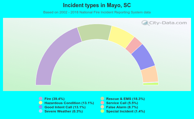 Incident types in Mayo, SC