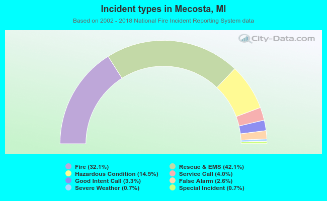 Incident types in Mecosta, MI