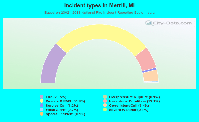 Incident types in Merrill, MI