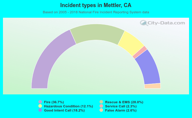 Incident types in Mettler, CA