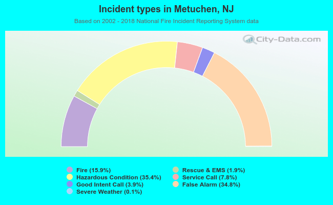 Incident types in Metuchen, NJ
