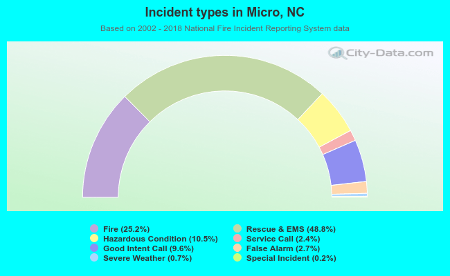 Incident types in Micro, NC