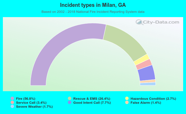 Incident types in Milan, GA