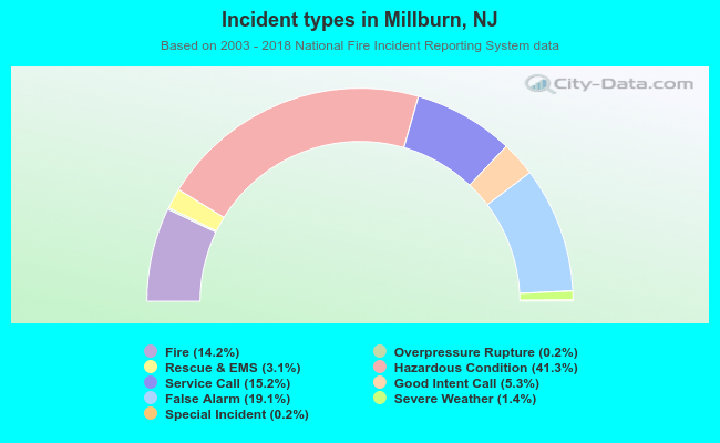 Incident types in Millburn, NJ