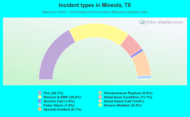 Incident types in Mineola, TX