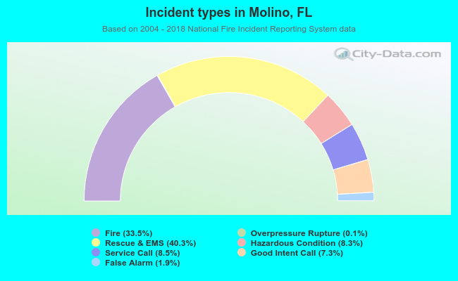 Incident types in Molino, FL