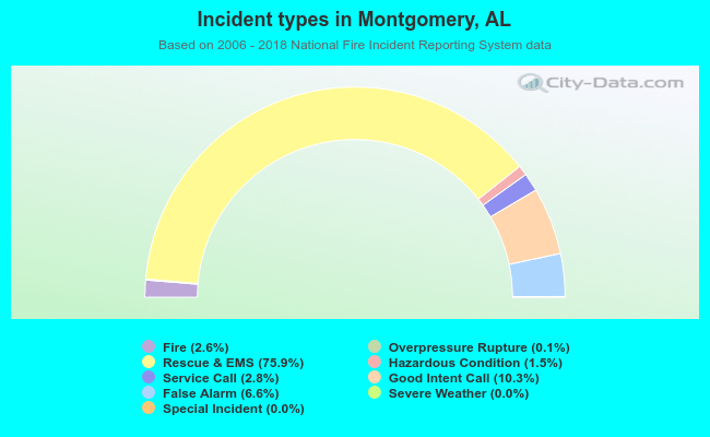 Incident types in Montgomery, AL