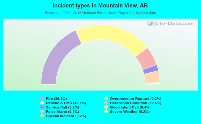 Incident types in Mountain View, AR
