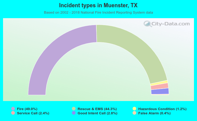 Incident types in Muenster, TX