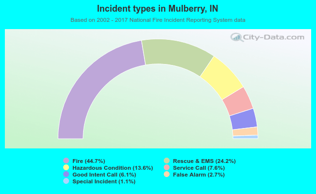 Incident types in Mulberry, IN
