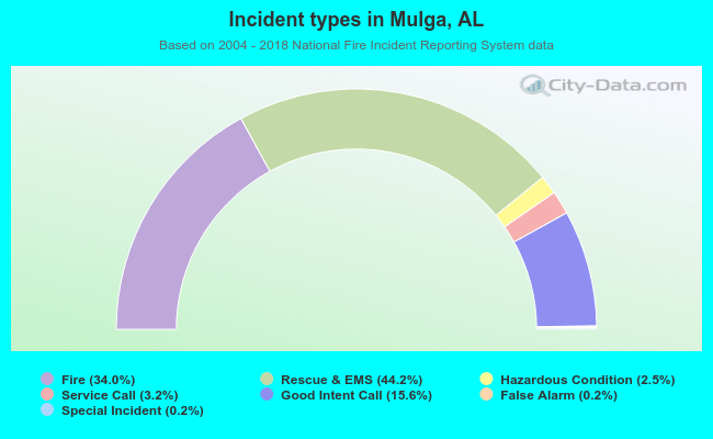 Incident types in Mulga, AL