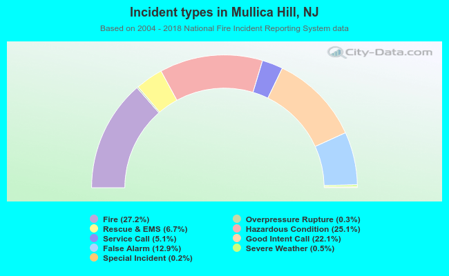 Incident types in Mullica Hill, NJ