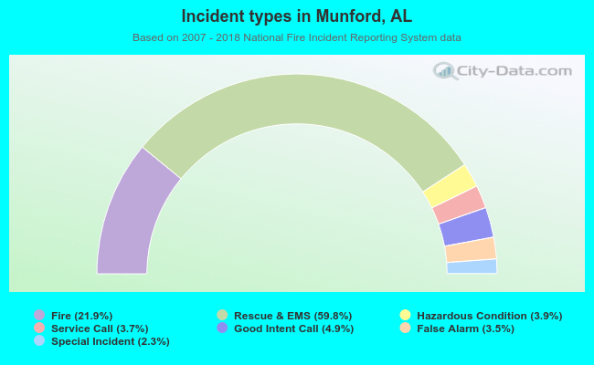 Incident types in Munford, AL
