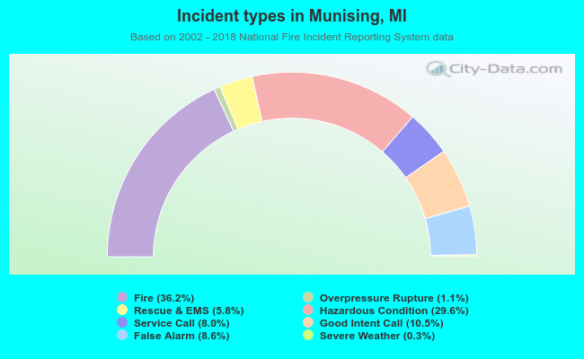 Incident types in Munising, MI