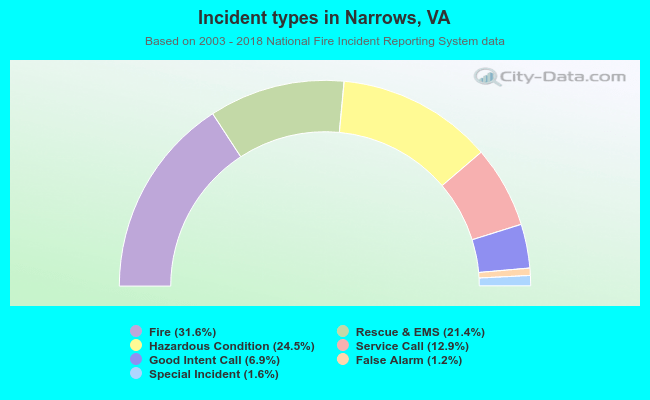Incident types in Narrows, VA