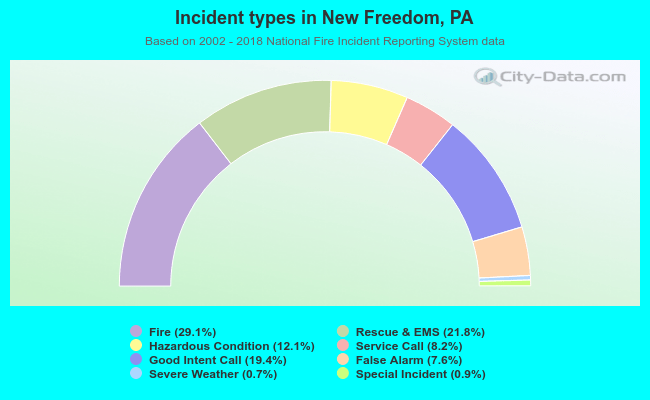 Incident types in New Freedom, PA