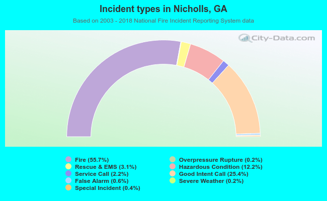 Incident types in Nicholls, GA