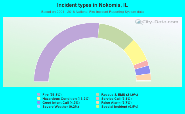Incident types in Nokomis, IL