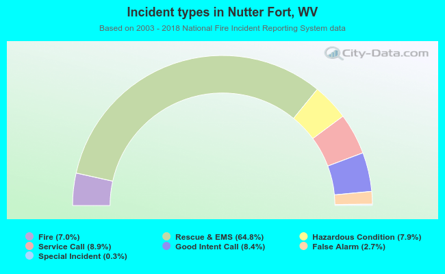 Incident types in Nutter Fort, WV