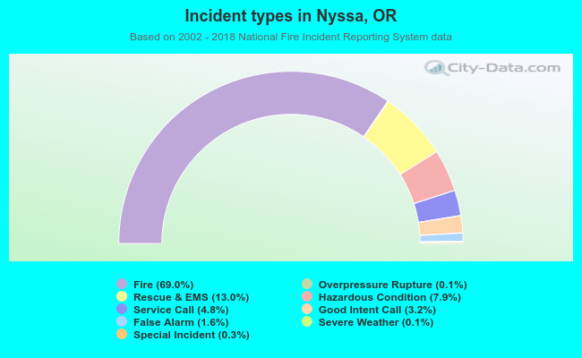 Incident types in Nyssa, OR