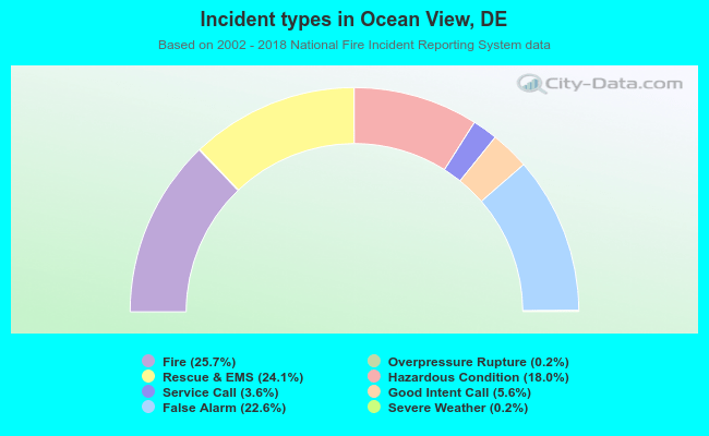 Incident types in Ocean View, DE