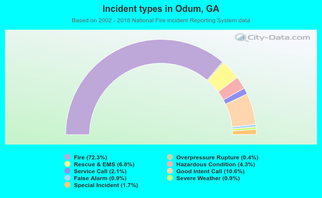 Incident types in Odum, GA