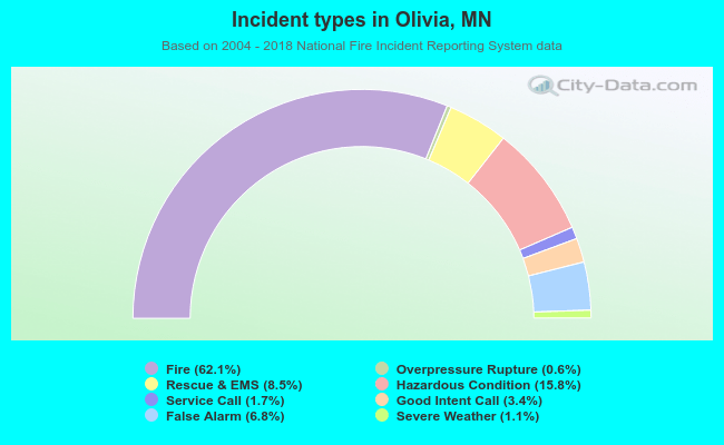 Incident types in Olivia, MN