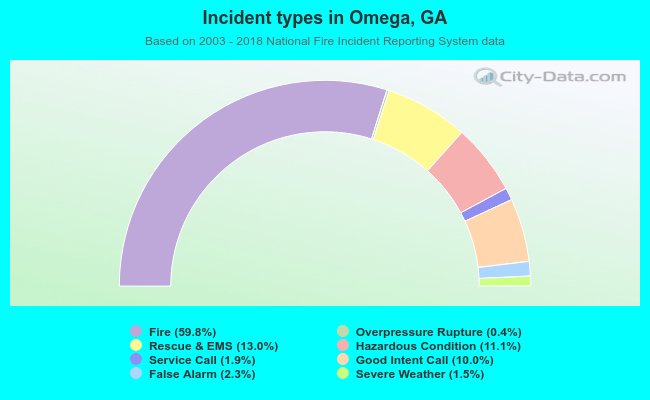 Incident types in Omega, GA