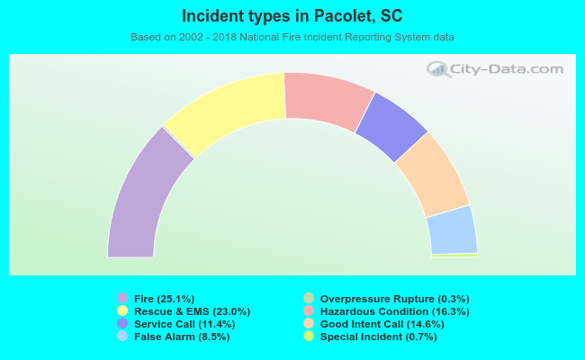 Incident types in Pacolet, SC