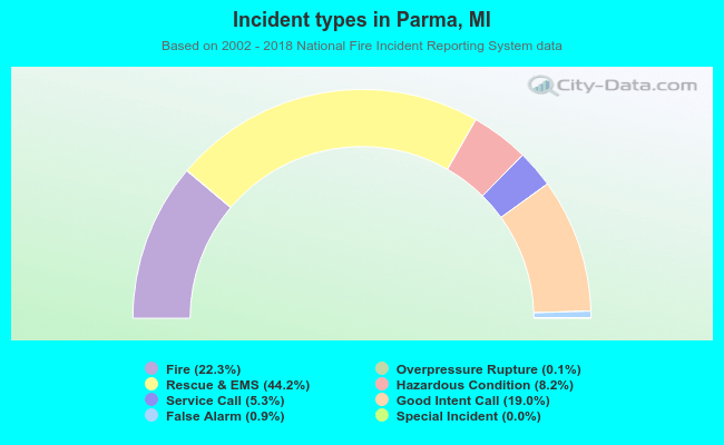 Incident types in Parma, MI