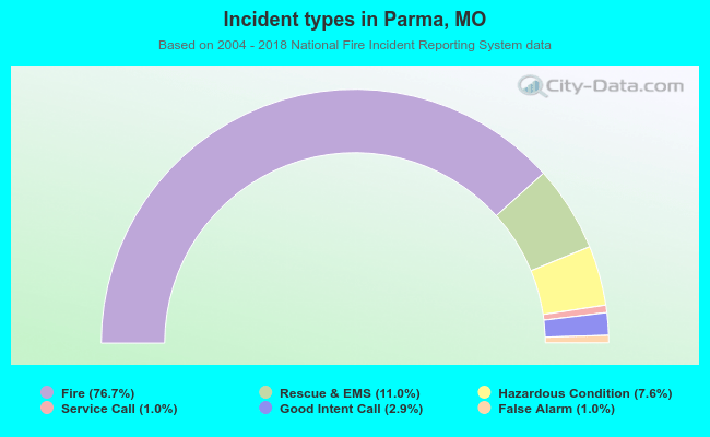 Incident types in Parma, MO