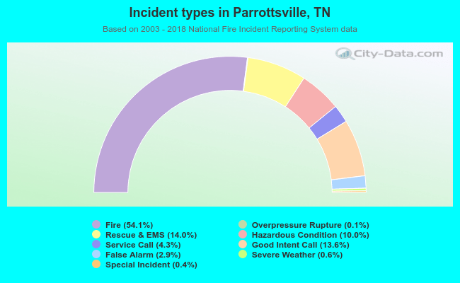 Incident types in Parrottsville, TN