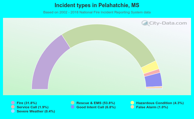 Incident types in Pelahatchie, MS