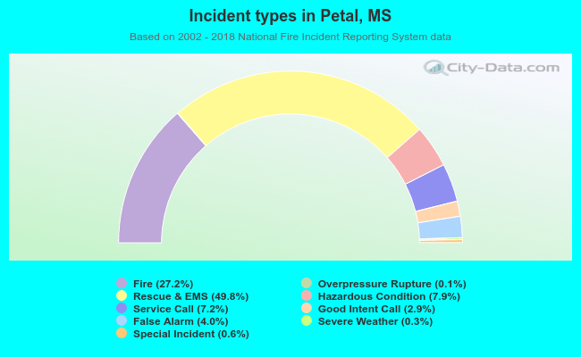 Incident types in Petal, MS