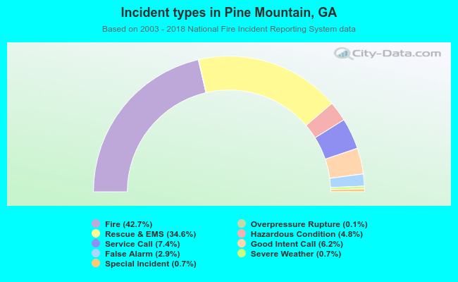 Incident types in Pine Mountain, GA