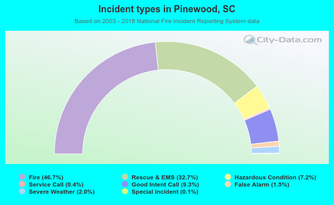 Incident types in Pinewood, SC