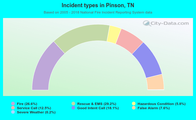 Incident types in Pinson, TN