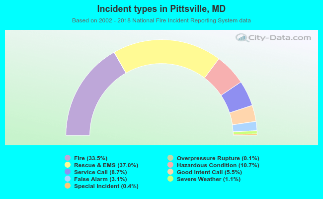 Incident types in Pittsville, MD