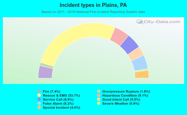 Incident types in Plains, PA