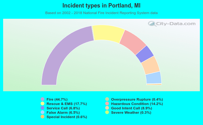 Incident types in Portland, MI