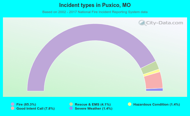 Incident types in Puxico, MO