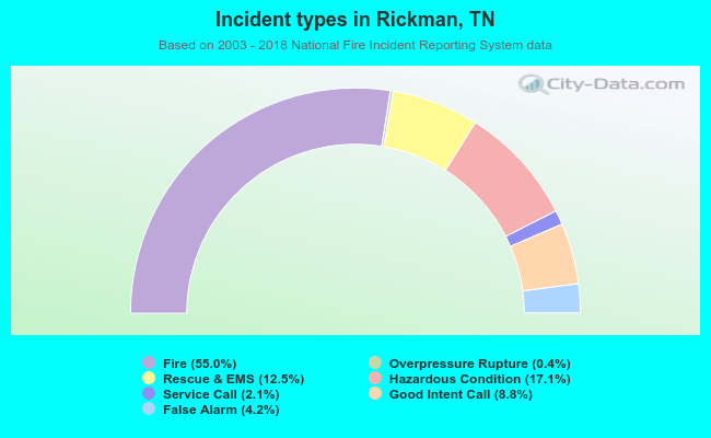 Incident types in Rickman, TN