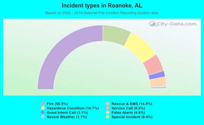 Incident types in Roanoke, AL