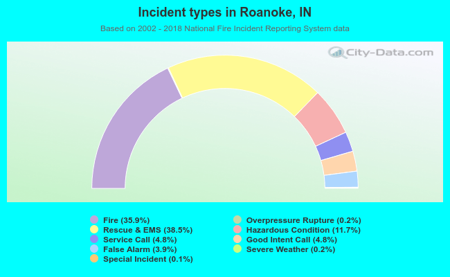 Incident types in Roanoke, IN