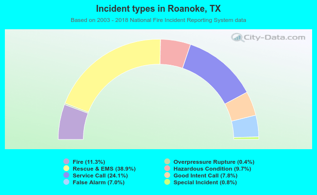 Incident types in Roanoke, TX