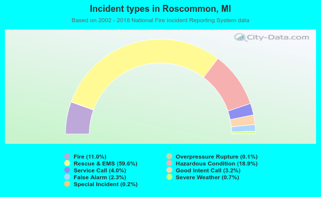Incident types in Roscommon, MI